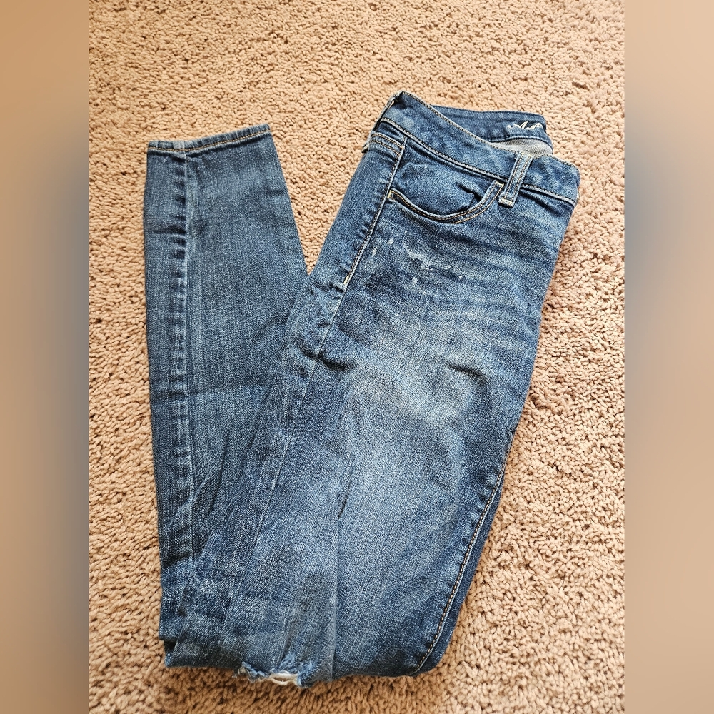 American Eagle Outfitters Dark Blue Skinny Jeans Womens 6